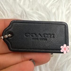 1.5" COACH Black Fob Bag Charm Hang tag Hangtag